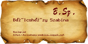 Bölcsházy Szabina névjegykártya