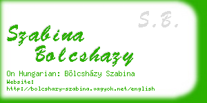 szabina bolcshazy business card